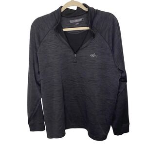 Greg Norman Mens Black Heather Quarter Zip Pullover Golf Shirt Size L G